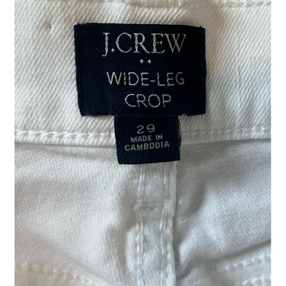 J Crew White Raw Hem High Waist Wide Leg Crop Jean Size 29 - Picture 3 of 7